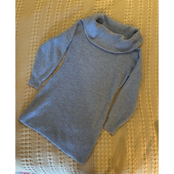 H&M Womans Sweater Dress Sz Large Baby Blue Fuzzy Soft Stretchy Stylish Comfy - Picture 2 of 8